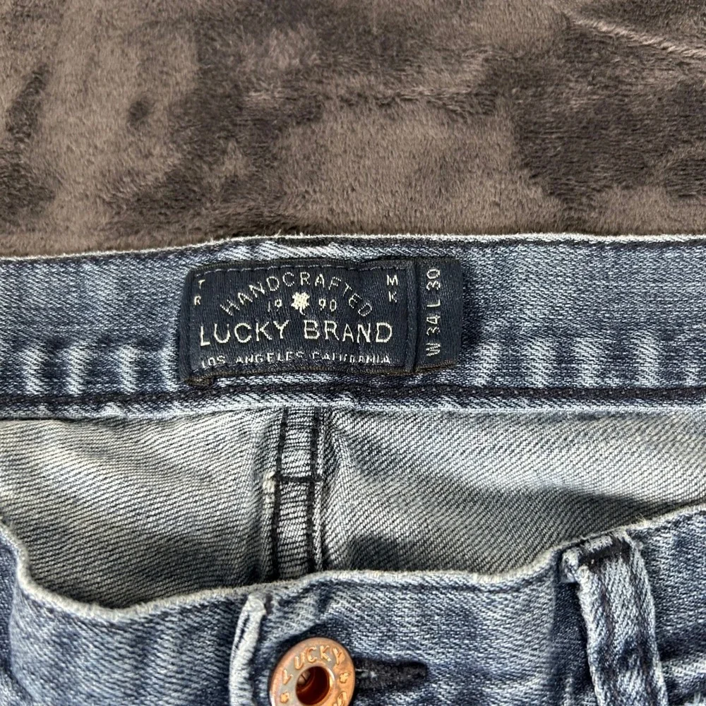 Lucky Brand 221 Original Straight Jeans Mens 34x30 Blue Medium Wash Denim